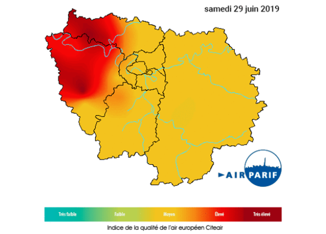 épisode de pollution à l'Ozone juillet 2019